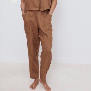 Lunya Woven Linen Tapered Pant Lush Caramel Size M Lunya Pants